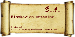 Blaskovics Artemisz névjegykártya